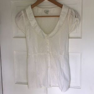 Odille Anthropologie Swiss dot top